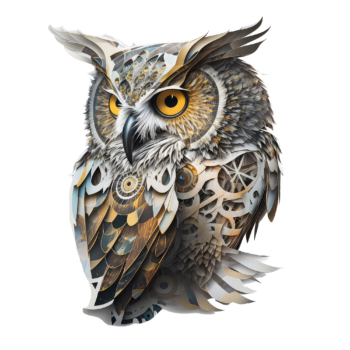 Clockwork Fractal Owl